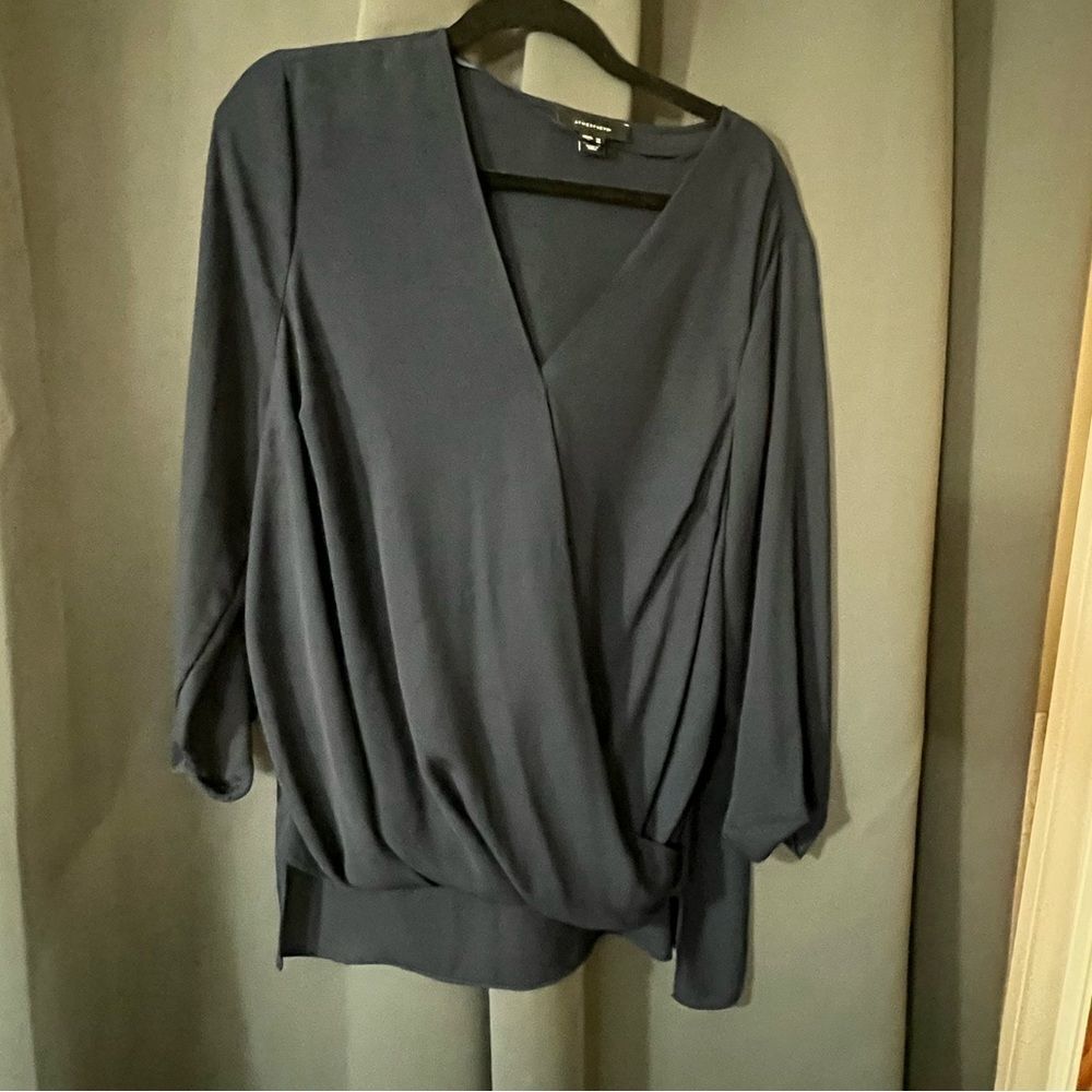 ✨ EUC Atmosphere Drape Front Blouse – Size 16